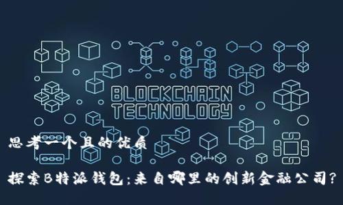 思考一个且的优质

探索B特派钱包：来自哪里的创新金融公司?