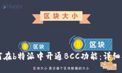如何在b特派中开通BCC功能：详细指南